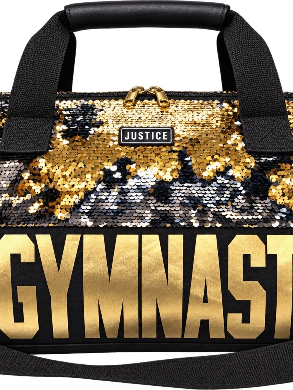 Justice Gold Sequin 'Gymnast' Duffle Bag - Blue/Silver